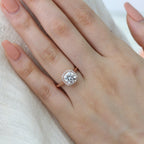 1.65 CT Cushion Cut Moissanite Halo Engagement Ring