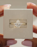 2.40-4.40 CT Pear Cut Lab Grown Diamond Pave Setting Engagement Ring