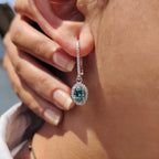 Oval Cut Earrings In Halo Style