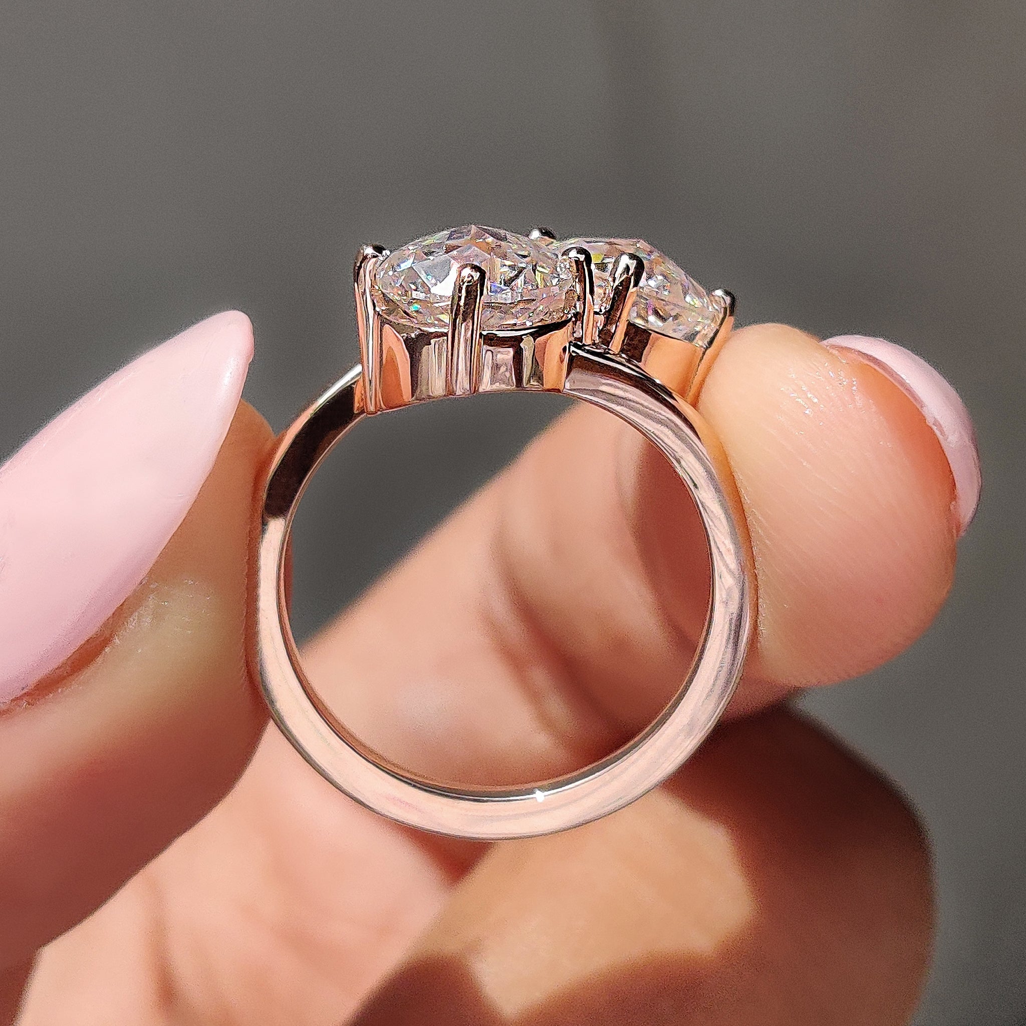 Toi Et Moi Ring with Jubilee Cut Two Stone Style