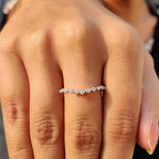 Round Cut Curved Moissanite Wedding Band