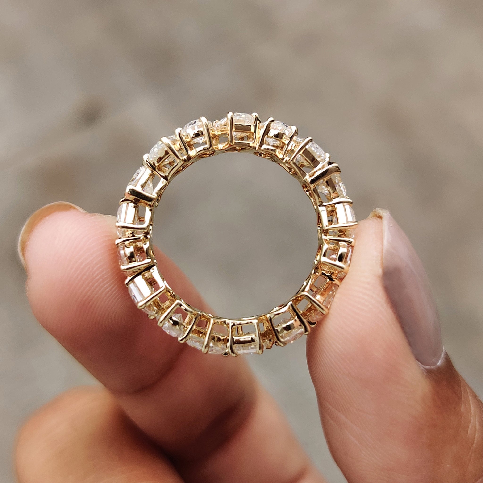 Oval, Pear, Heart, and Emerald Moissanite Multi Shape Eternity Band
