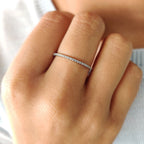 Minimalist Wedding Band with Round Cut Stones