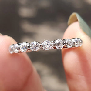 Round Old European Cut Wedding Band In Eternity Style