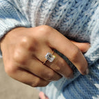 Knife Edge Emerald Cut Solitaire Ring