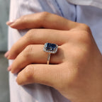Halo Setting Radiant Cut Engagement Ring