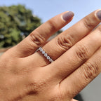 Half Eternity Round cut wedding band