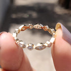 Milgrain Wedding Band With Marquise Shaped Outline