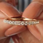 Round Cut Rose Gold Moissanite Wedding Band