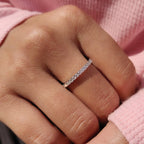 White Gold Eternity Band With Round Moissanite