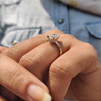 Marquise Cut Solitaire Ring With Hidden Halo Design