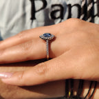 Round Moissanite Halo Engagement Ring