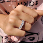 Moissanite Oval Eternity Band In Trellis Setting