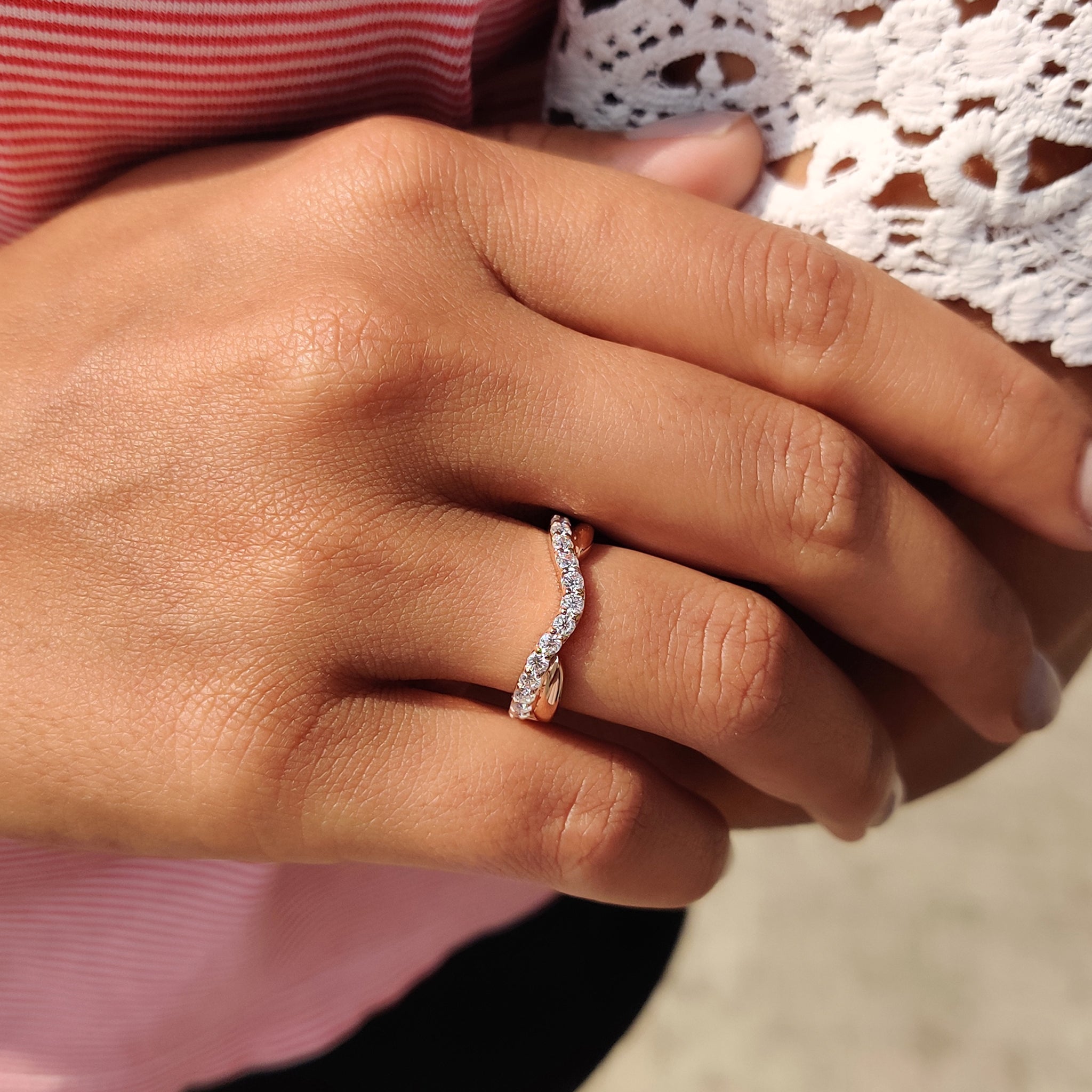 Stackable Curved Wedding Band
