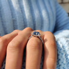 Cushion Cut Split Pave Engagement Ring