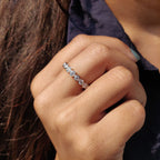 Round Moissanite Bezel Set Wedding Band