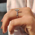 Oval Cut Engagement Ring With Hidden Blue Stone