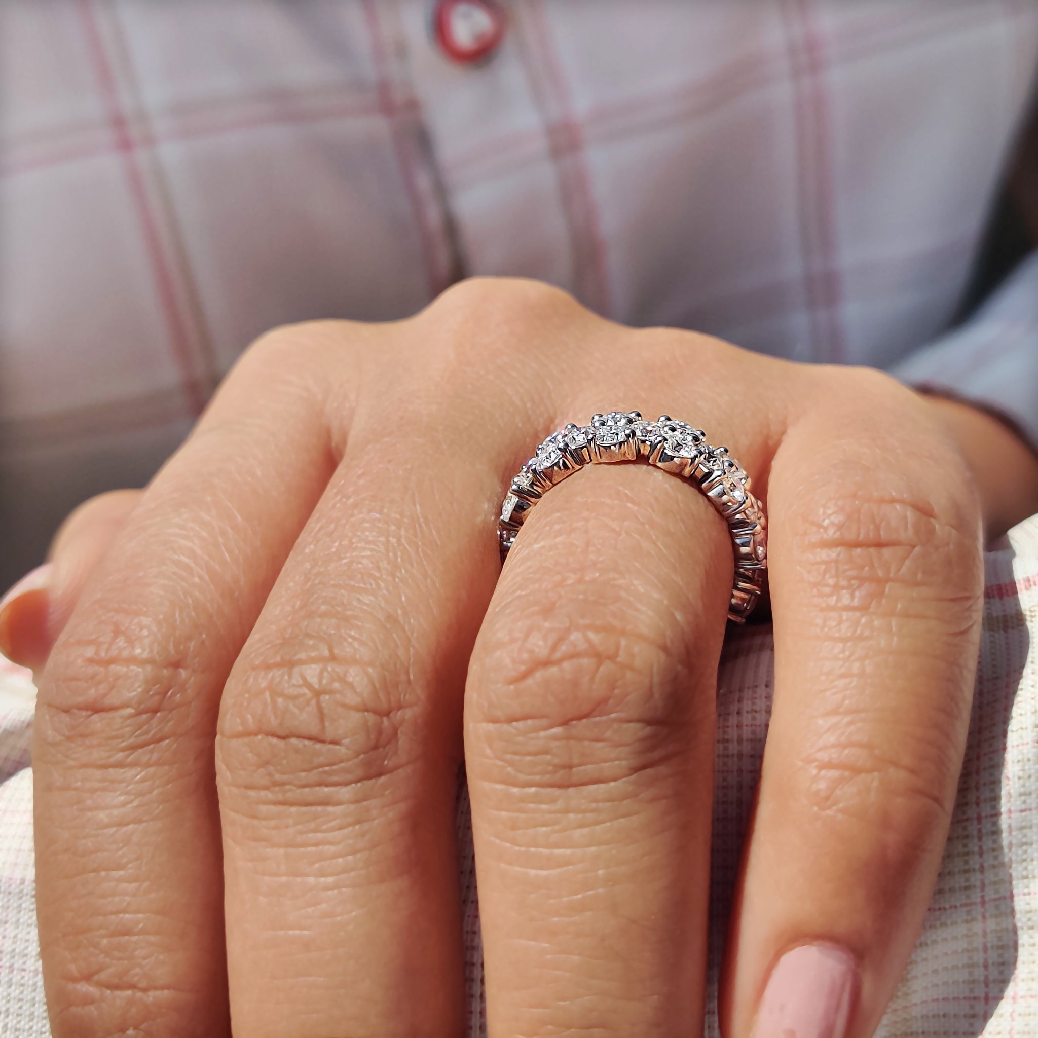 Garland Eternity Band with Round Moissanite Stone