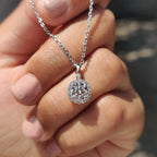 Round Cut Halo Pendant Featuring For Women