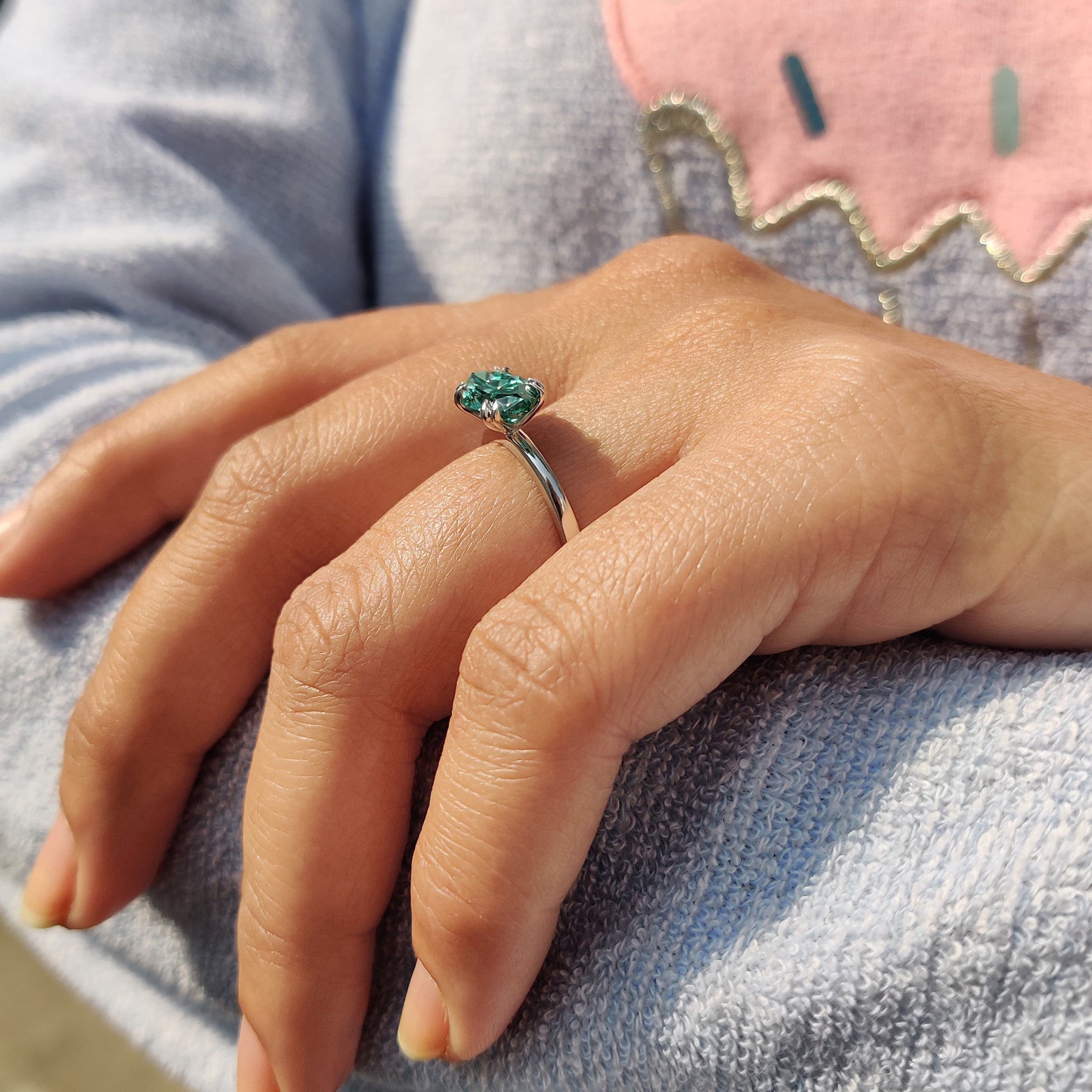 Green Marquise Ring With Solitaire Style