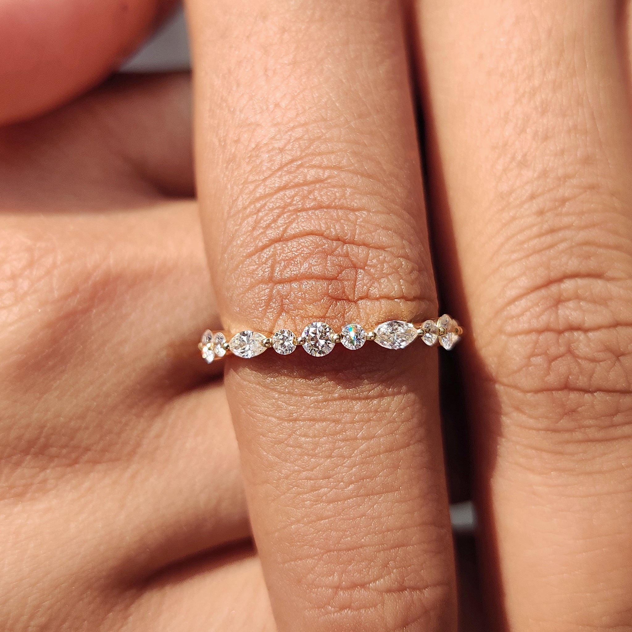 Marquise Wedding Band Set – Shared Prong Setting