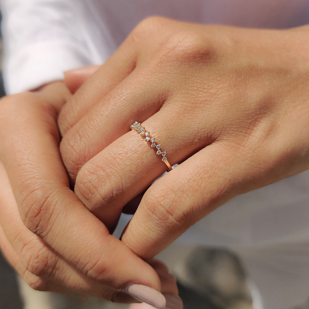 Half Eternity Band - Zig Zag Style