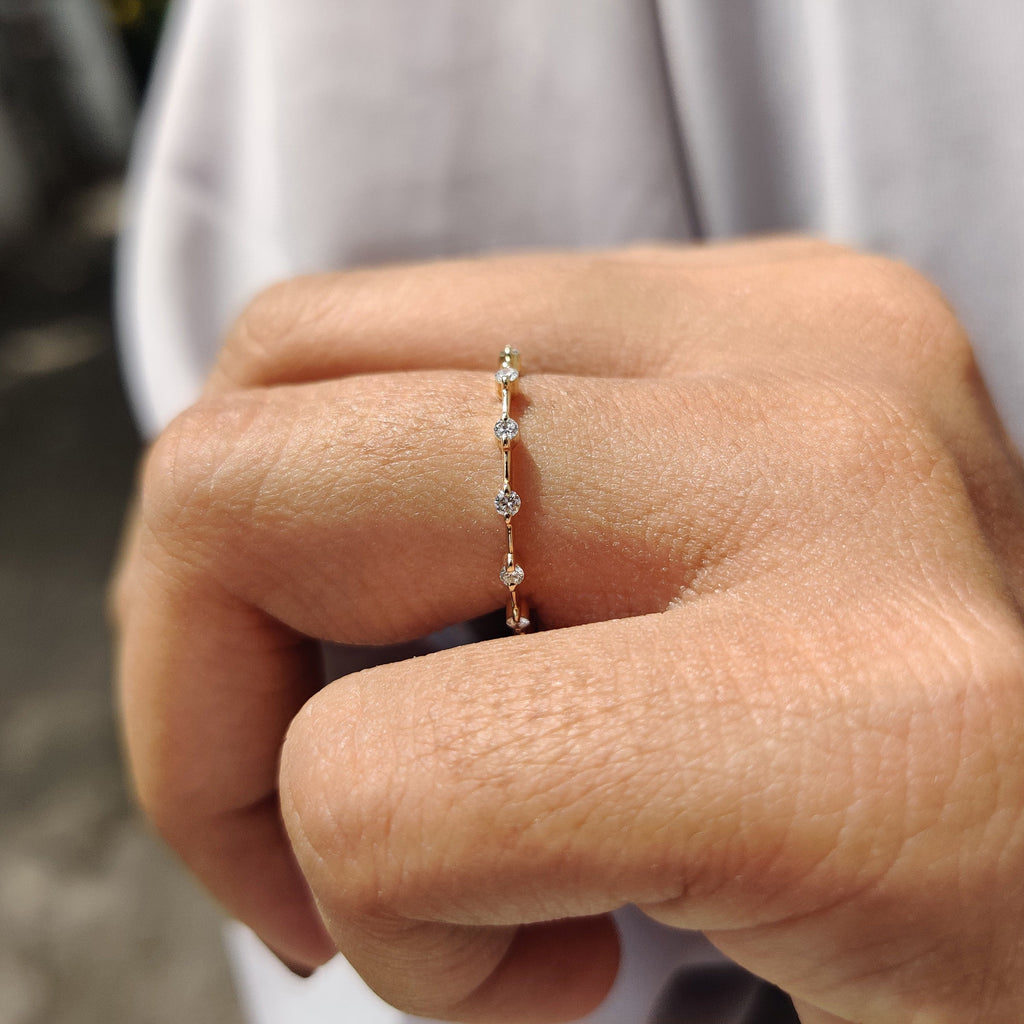 Round Diamond Wedding Band – Double Row Pave