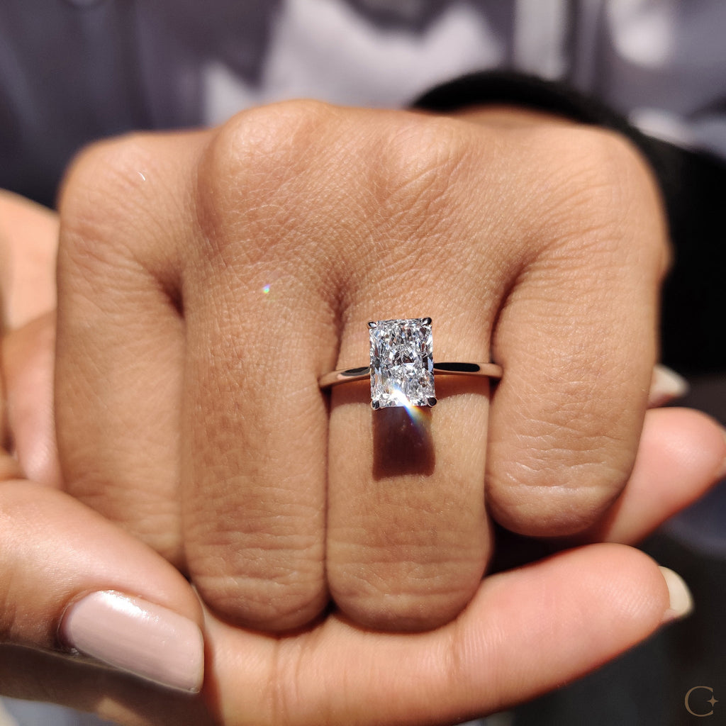 Radiant Cut Engagement Ring In Solitaire Style