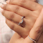 Round Cut Tiara Wedding Band With crown Style