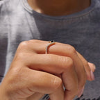 V Shaped Wedding Band With Black Stone