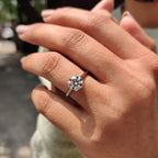 White Gold Round Cut Engagement Ring