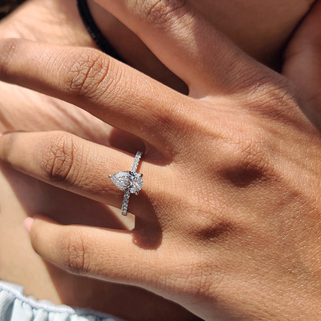 Pave Set Diamond Ring In Rose Gold