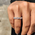 Round Rose Cut Eternity Band In Secure Claw Prong
