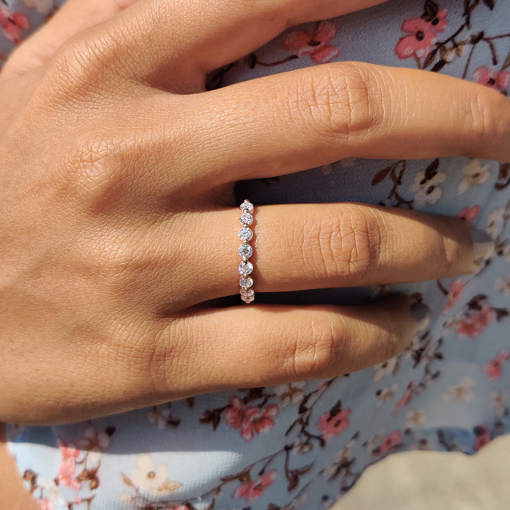 Half Eternity Band In Round Cut style