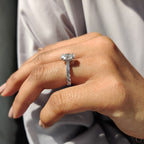 Oval Pave Engagement Ring In Hidden Halo Style