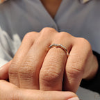 Round Cut Curvy Style Yellow Gold Wedding Band