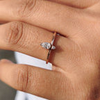 2 Stone Engagement Ring With Pear and Round Diamond
