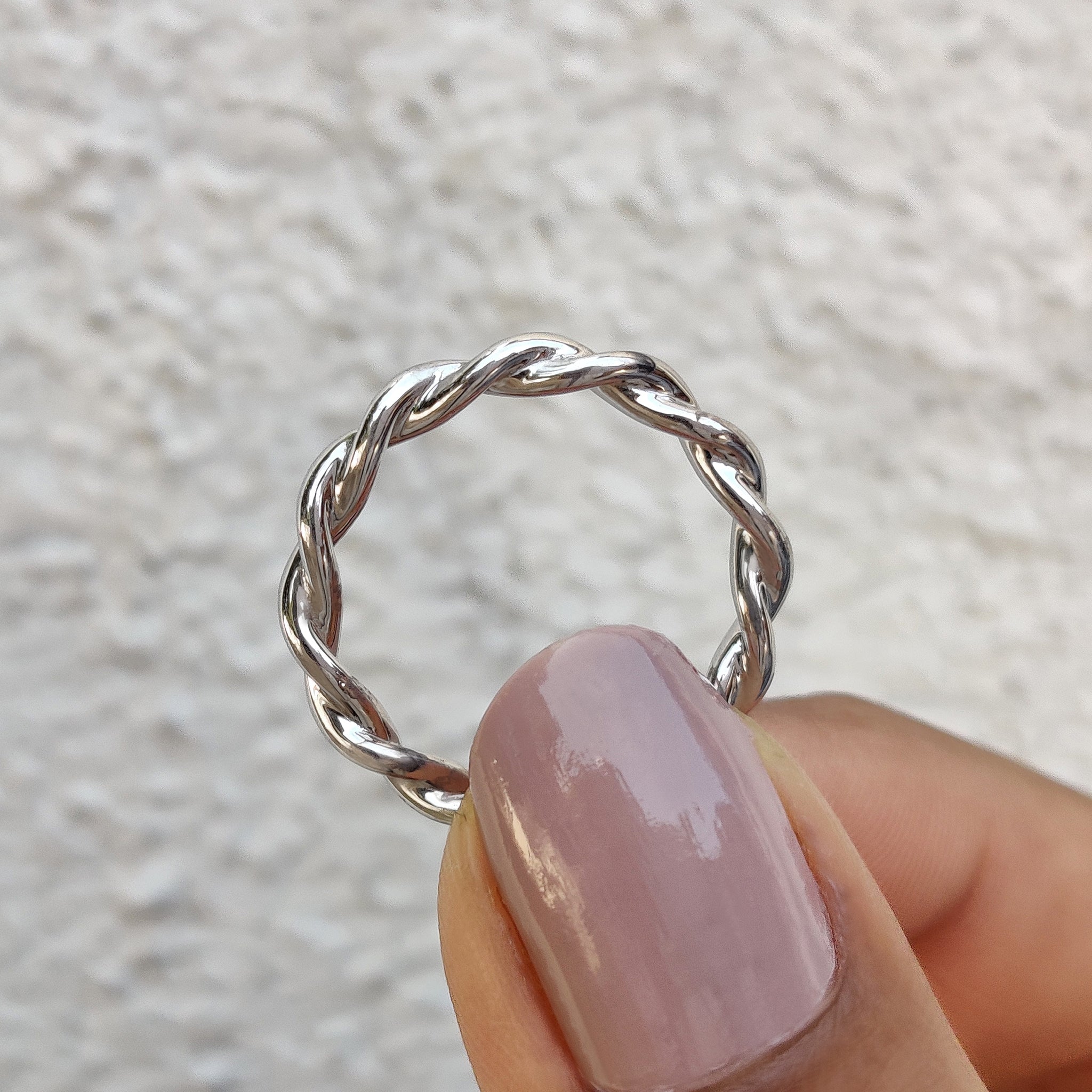 White Gold Wedding Band – Twisted Style