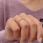 Baguette And Round Wedding Band In Zig Zag Style