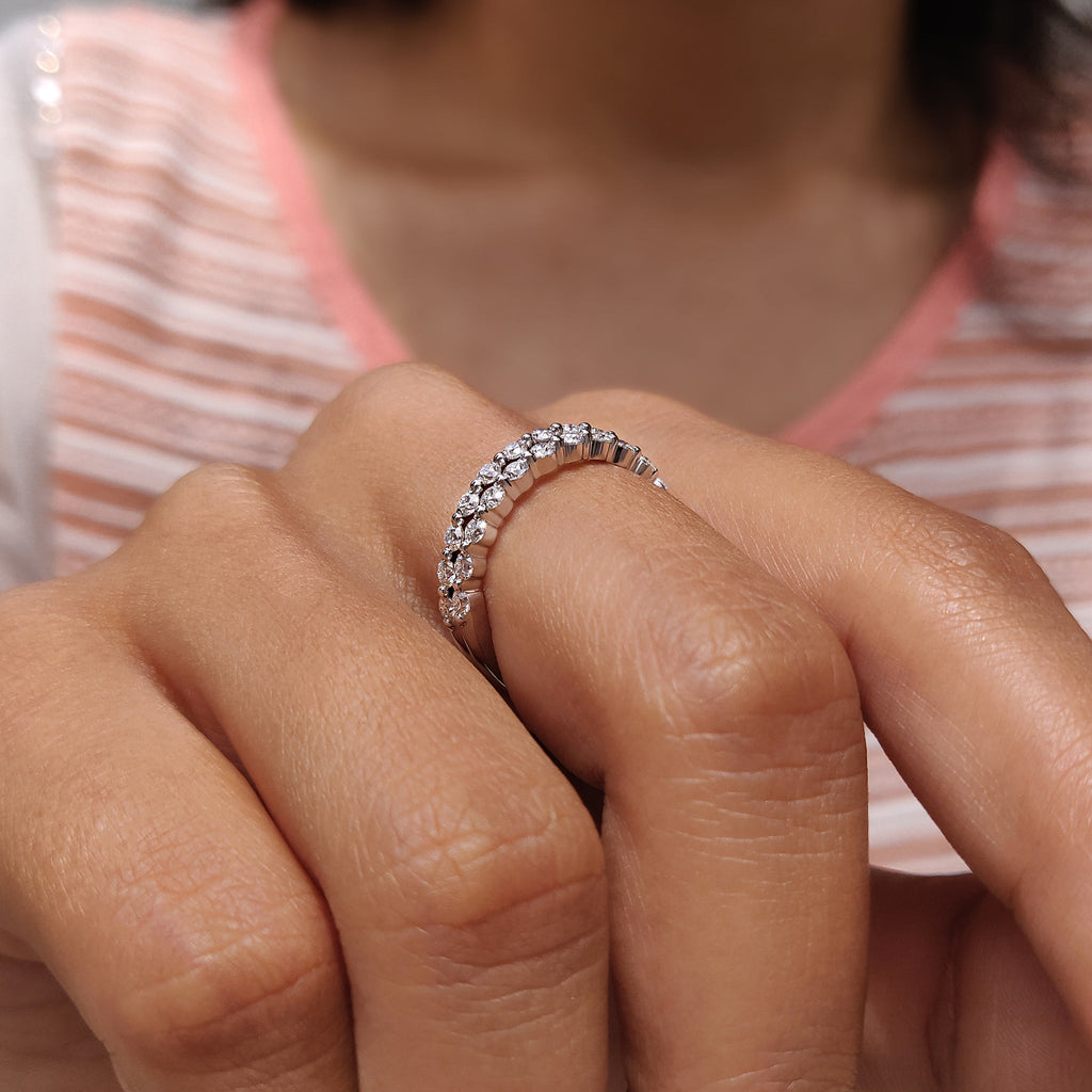 White Gold Band - 3/4 Eternity Style