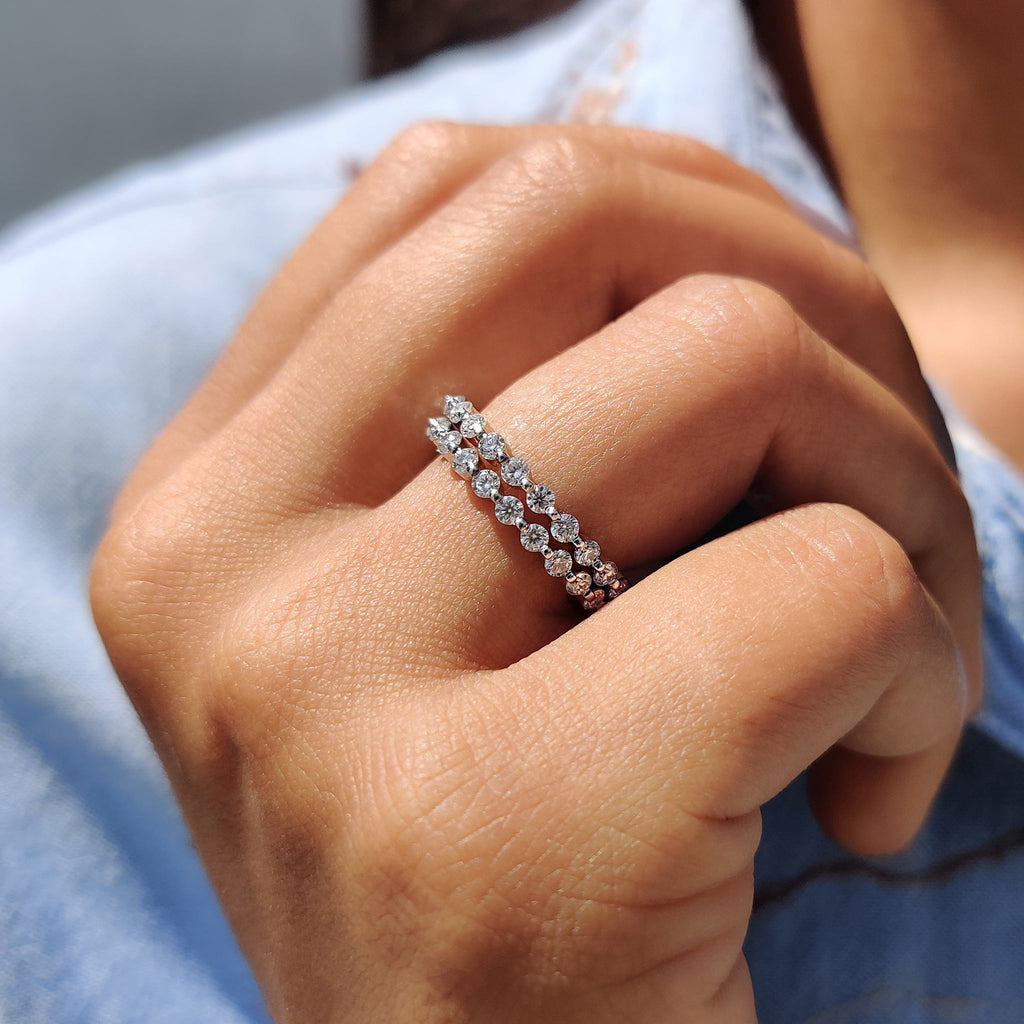 Round Moissanite Eternity Band For Women