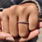 White Gold Wedding Band  - Round Diamond