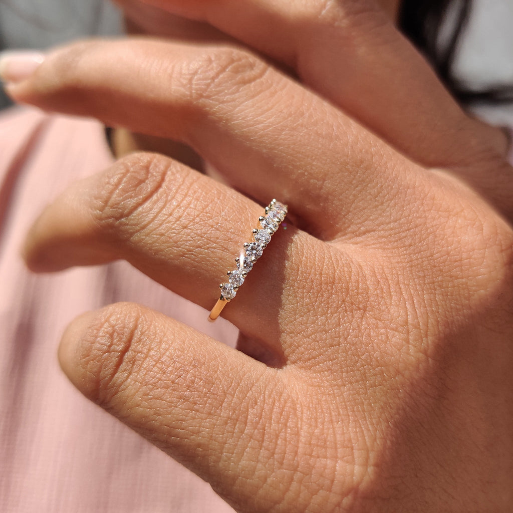 Yellow Gold Round Cut Eternity Band