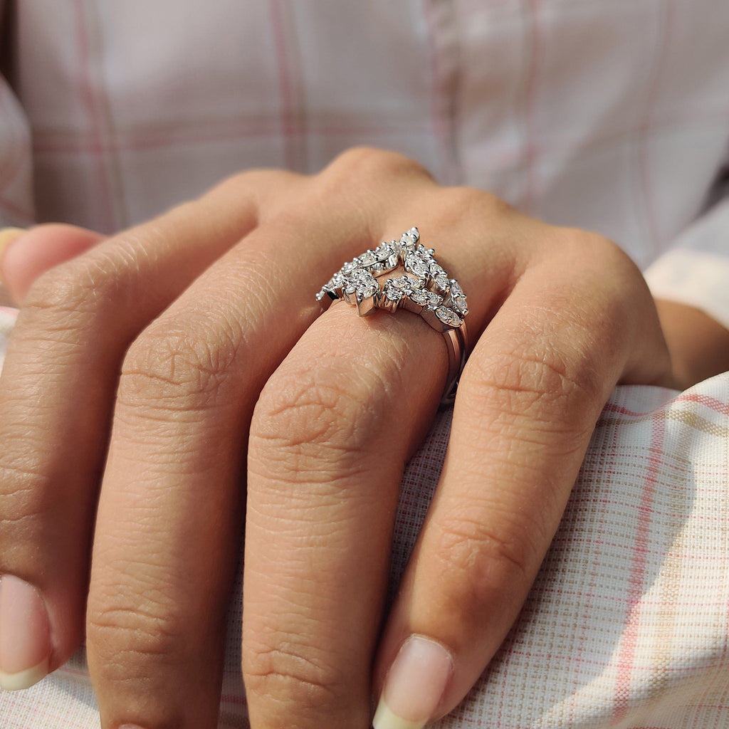 Round Cut Wrap Guard Ring Enhancer Wedding Band