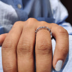Moissanite Baguette Band In Full Eternity Style