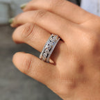 Three Row Pave Band With Clean Channel Set Style