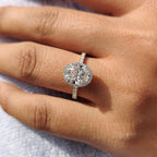 Oval Diamond Ring with Halo Style