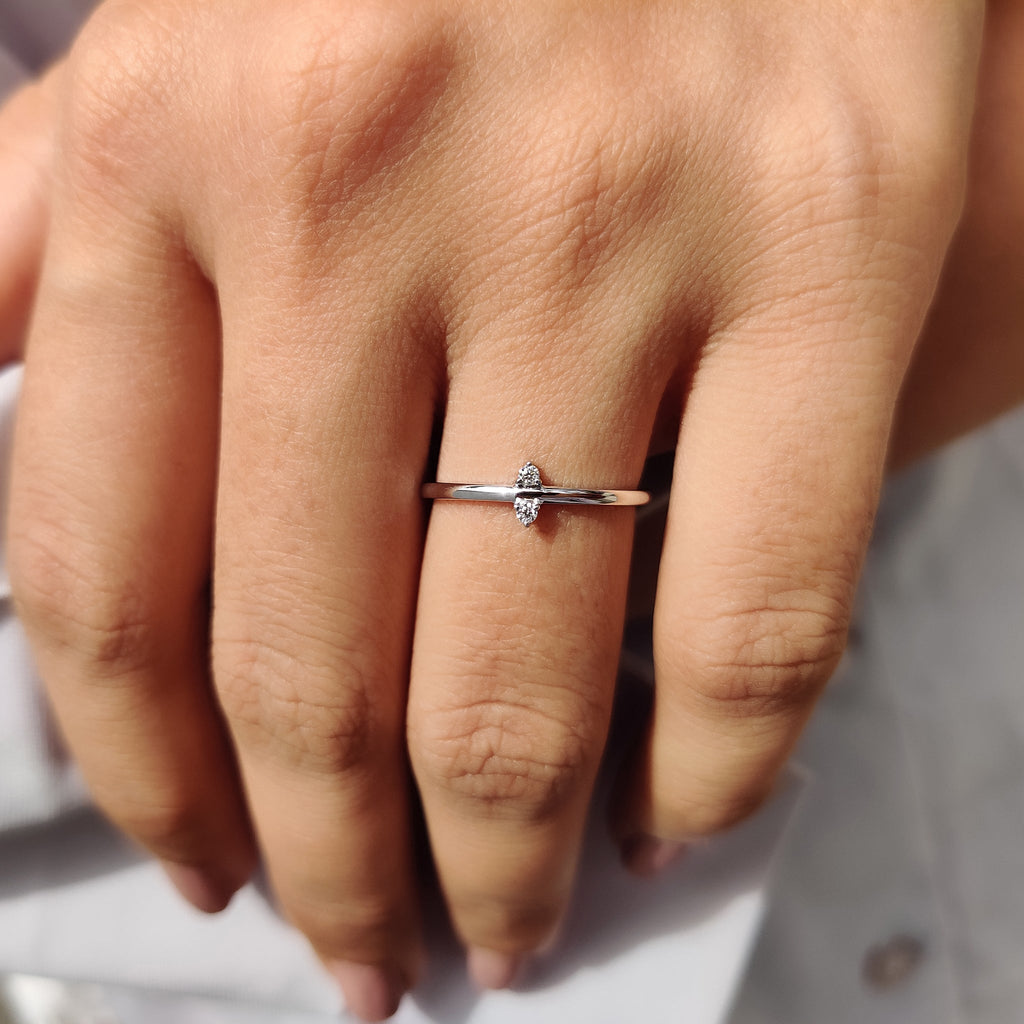 2 Stone Wedding Band In Round Cut