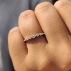 7 Stone Wedding Band with Round Cut Diamond