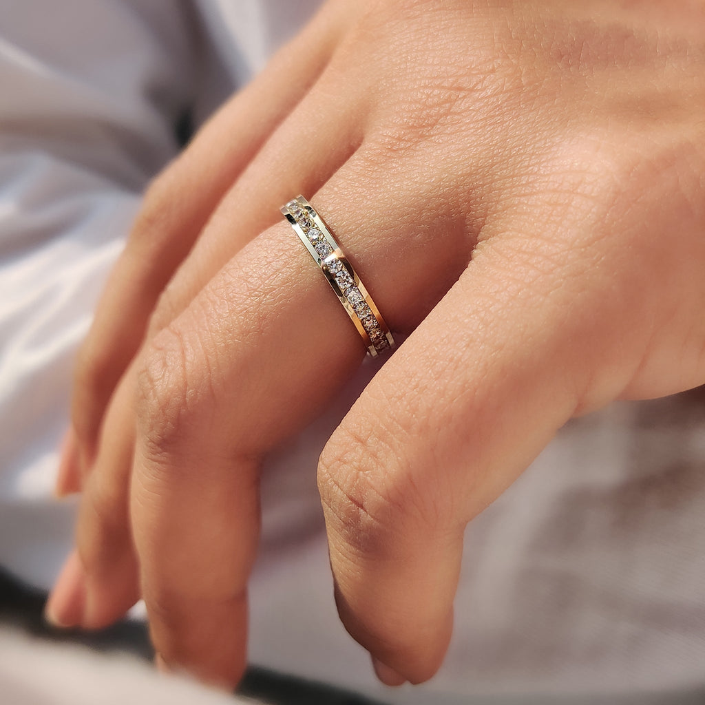Round Cut Channel Set Diamond Band